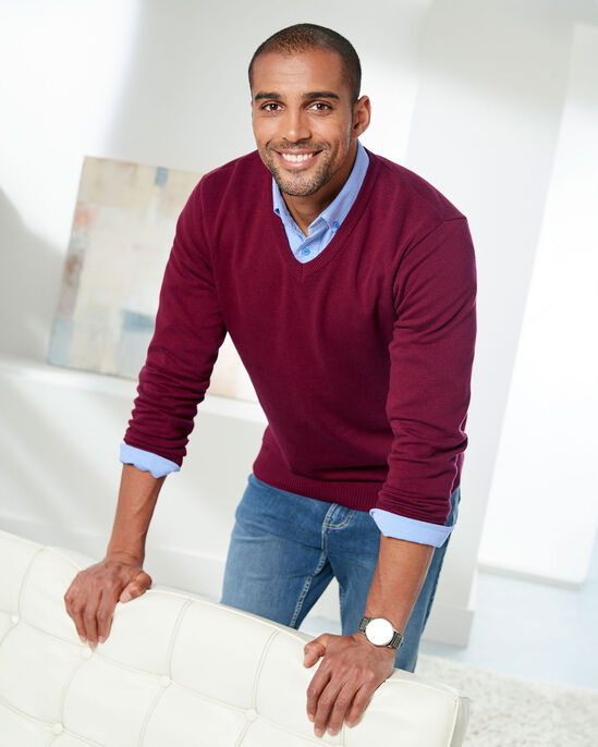 Cotton V-Neck Jumper