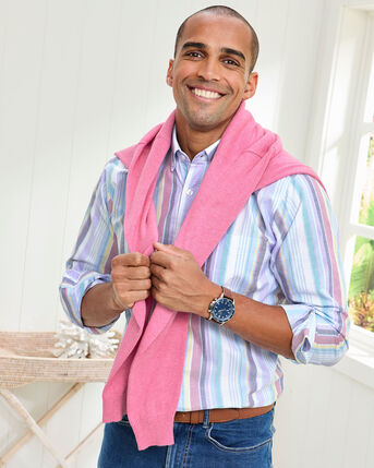 Long Sleeve Patterned Oxford Shirt