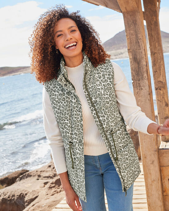 Print Quilted Gilet