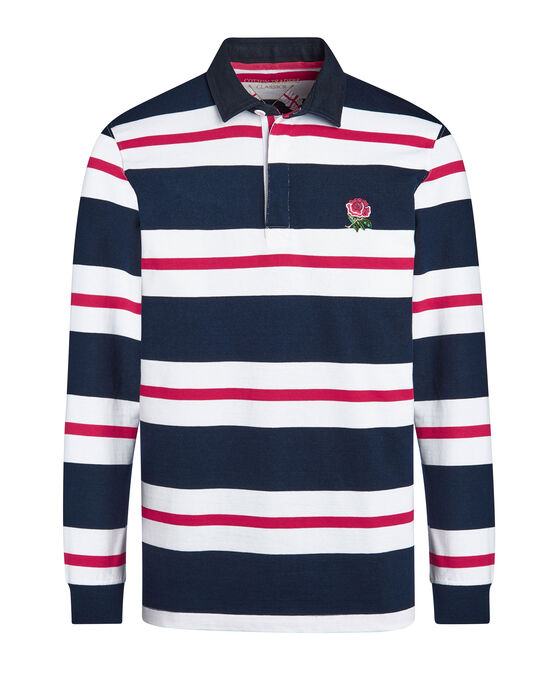 Long Sleeve Classic Stripe England Rugby Shirt