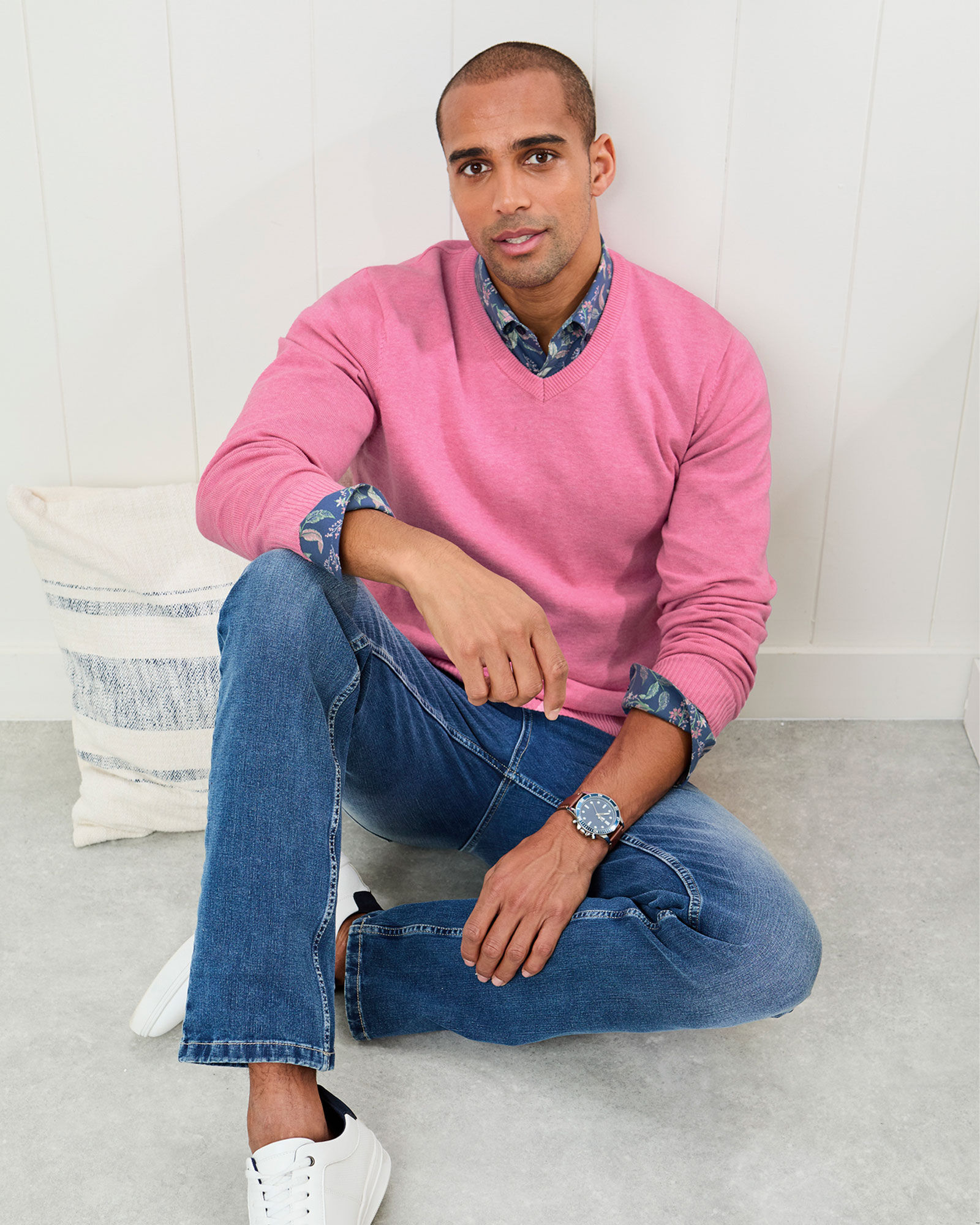 Cotton V-Neck Jumper