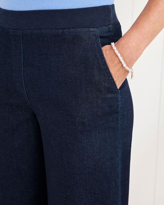 Wide-Leg Crop Pull-On Jeans