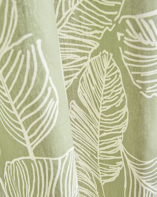 Large Leaf Print Eyelet Curtains