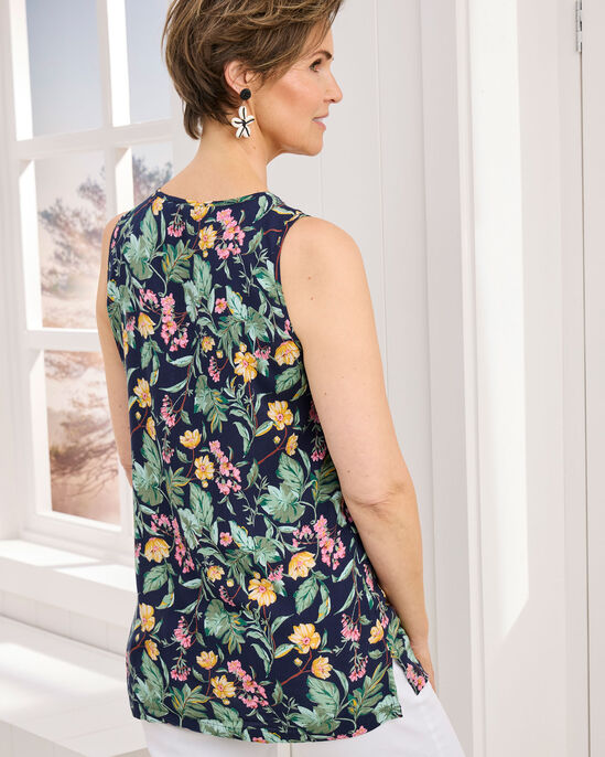 Printed Crinkle Vest