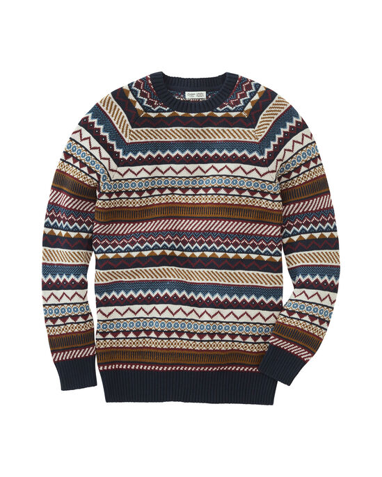 Cotton Fair Isle Crew Neck Jumper