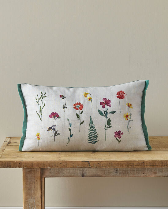 Floral Stems Embroidered Cushion