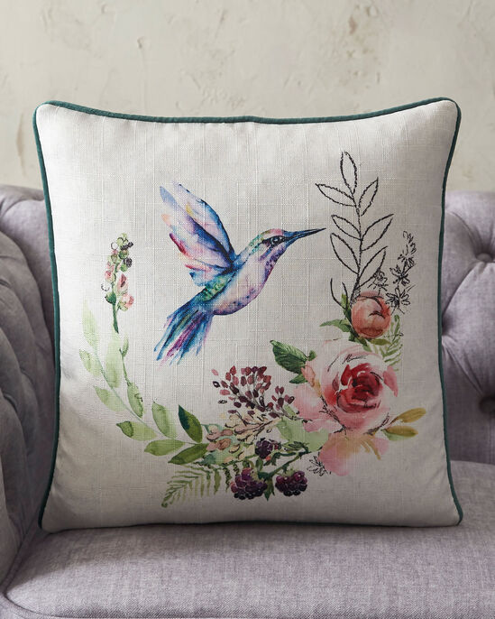 Hummingbird Floral Cushion