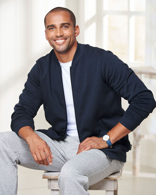 Baseball Collar Zip-Through Sweat Top