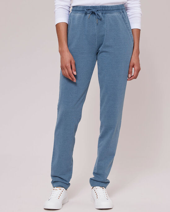 Relaxed Pull-On Jersey Denim Joggers