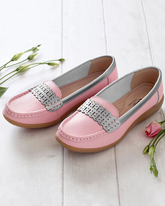 Ladies Leather Cutwork Loafers