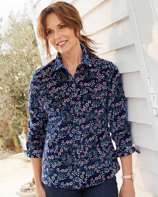 No-Ordinary Print Stretch Cord Shirt