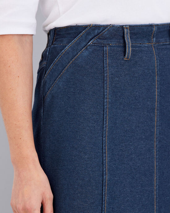 Jersey Denim Pull-On Maxi Skirt