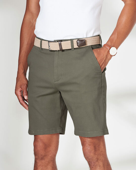 Flat Front Stretch Chino Shorts