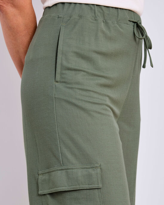 Pull-On Cargo Wide-Leg Trousers