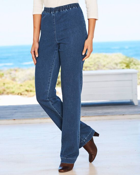 Pull-On Stretch Denim Trousers 