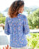 ¾ Sleeve V-Neck Printed Crinkle Top