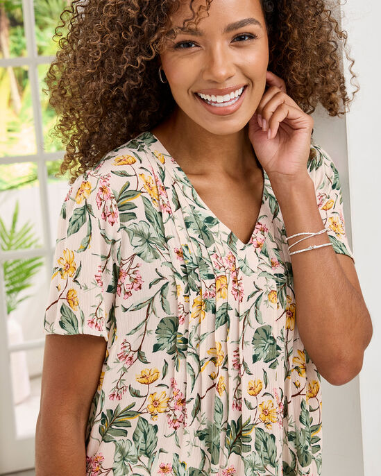 Printed Crinkle Top
