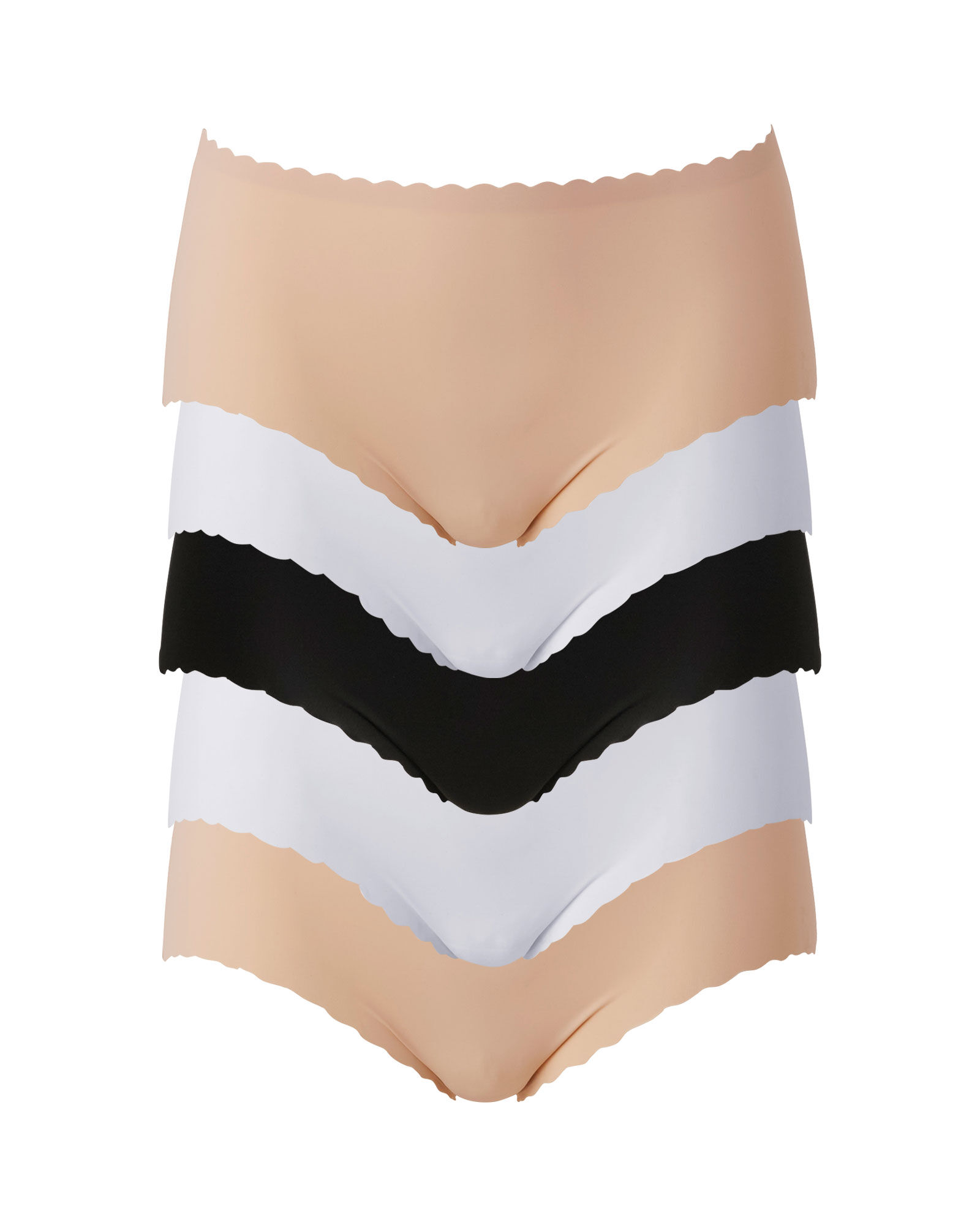 5 Pack No-VPL Scalloped Briefs