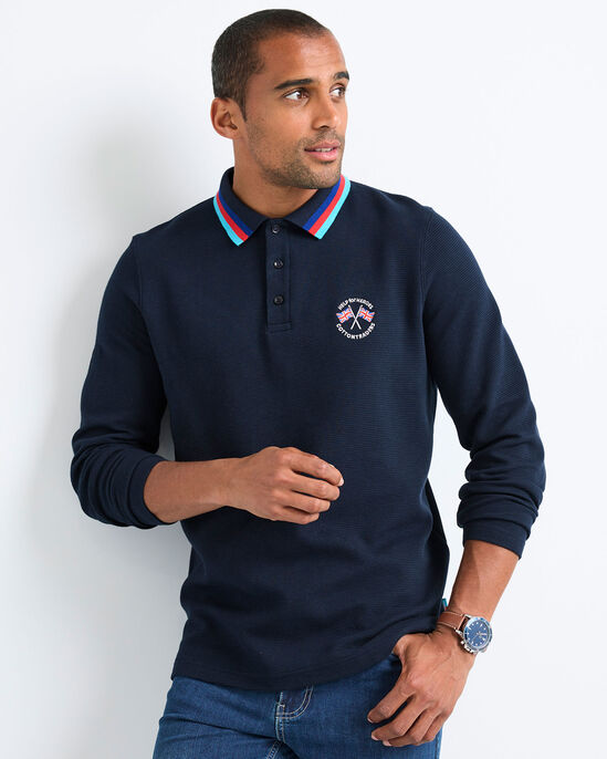 Help For Heroes Long Sleeve Textured Polo Shirt