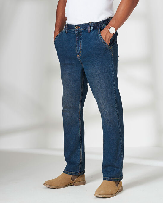 Side Elasticated Straight-Fit Jeans