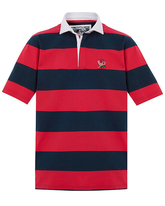Short Sleeve England Hooped Rugby Shirt