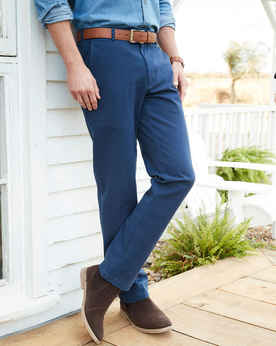 Flat Front 4-Way Stretch Chino Trousers