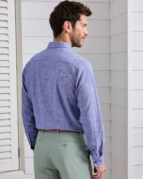 Long Sleeve Linen-Blend Shirt