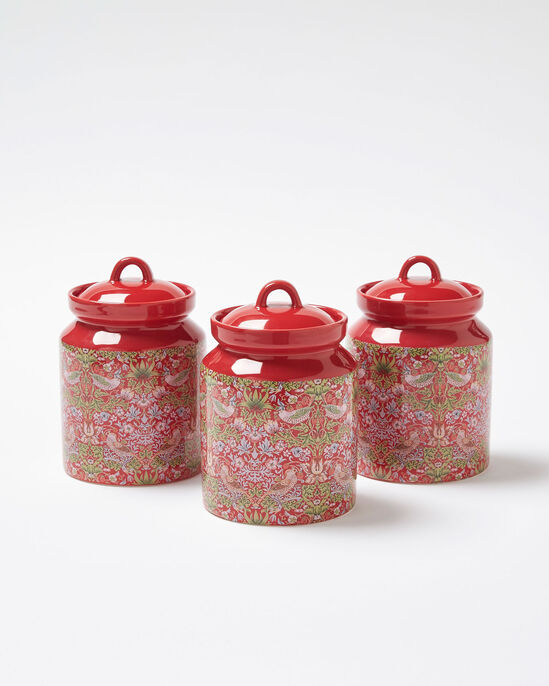 William Morris Strawberry Thief Set of 3 Cannisters
