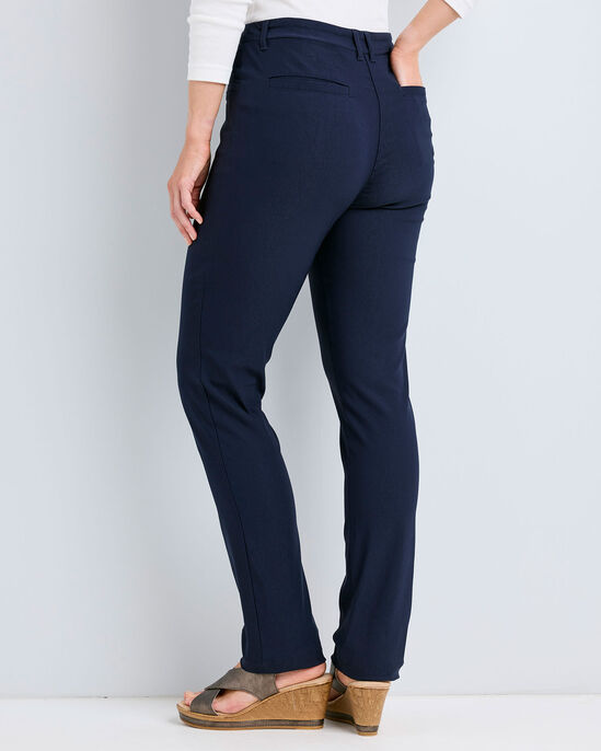 Super-Stretchy Pull-On Slim-Leg Trousers