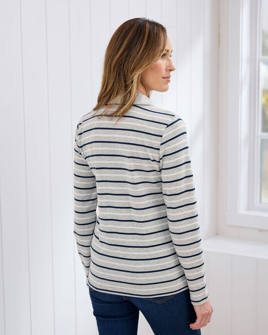 Cosy-Up Long Sleeve Stripe Polo Shirt