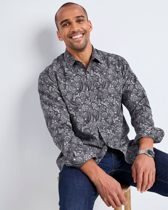 Signature Long Sleeve Soft Touch Paisley Print Shirt