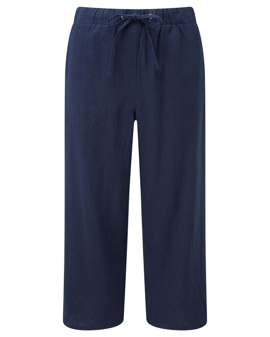 Linen-blend Crop Trousers