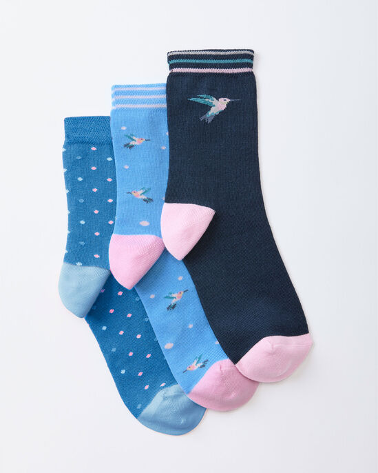 3 Pack Comfort Top Bird Socks
