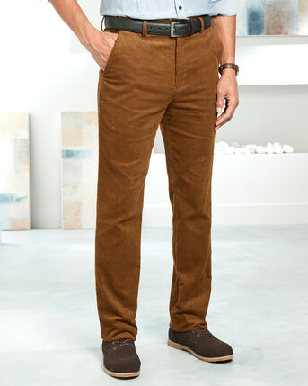 Flat Front Cord Trousers