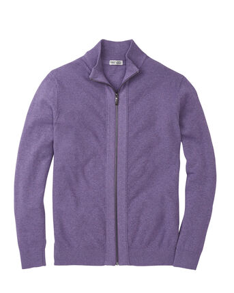 Textured Knit Zip Through Cardigan