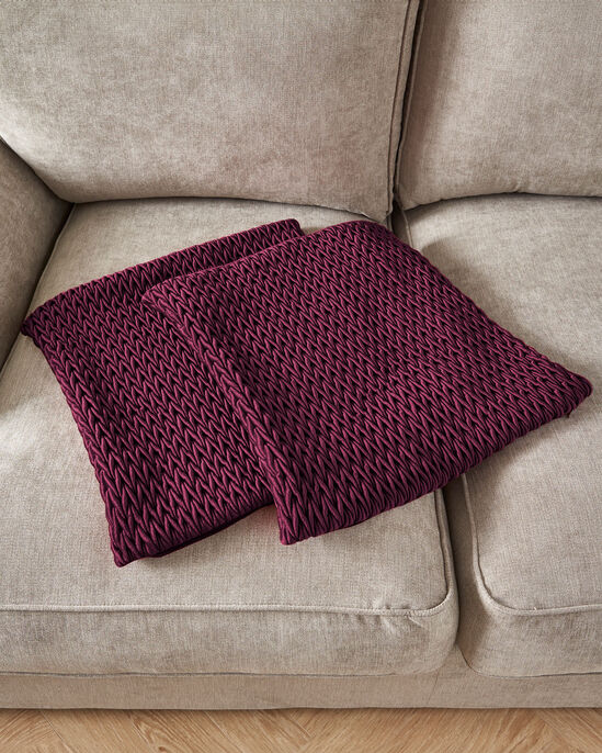 Pair of Velvet Cable Cushion Covers