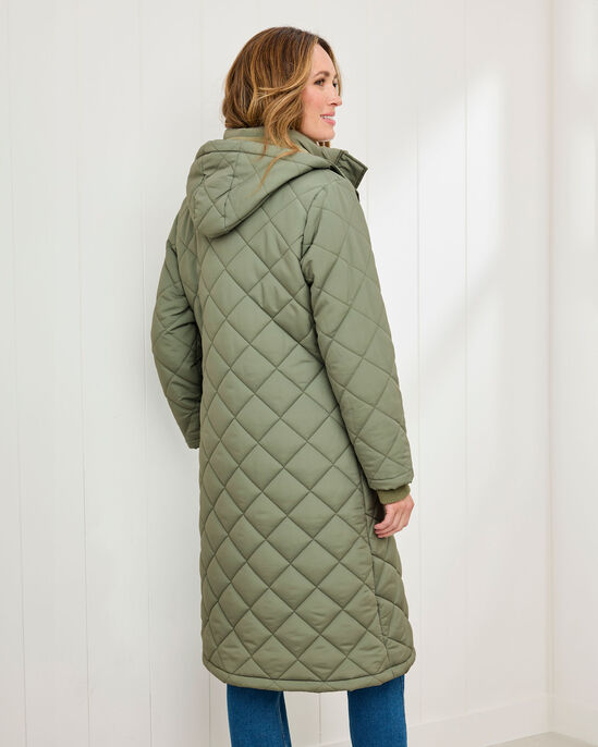 Long Padded Coat With Detachable Hood