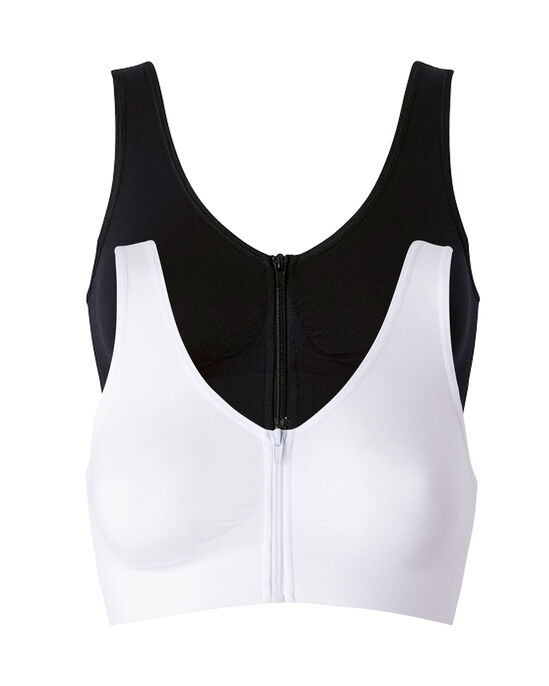 2 Pack Zip-Front Comfort Bras at Cotton Traders