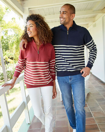 Stripe Half Zip Sweatshirt