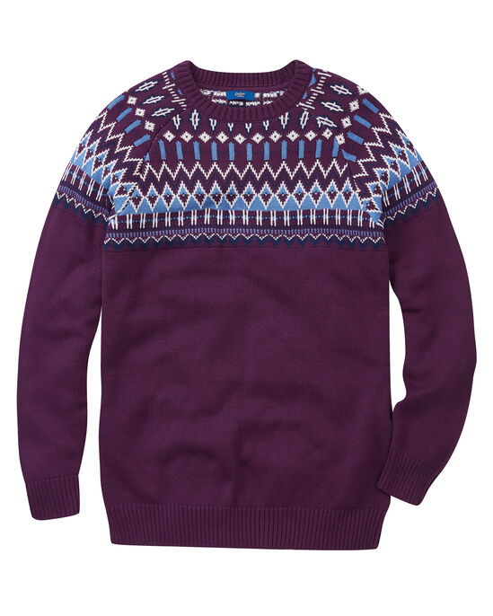 Fair Isle Cotton Crew Neck Jumper