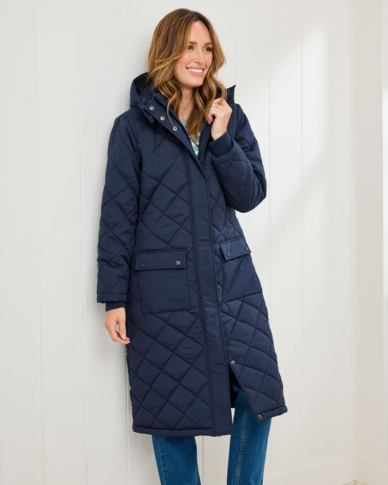 Long Padded Coat With Detachable Hood