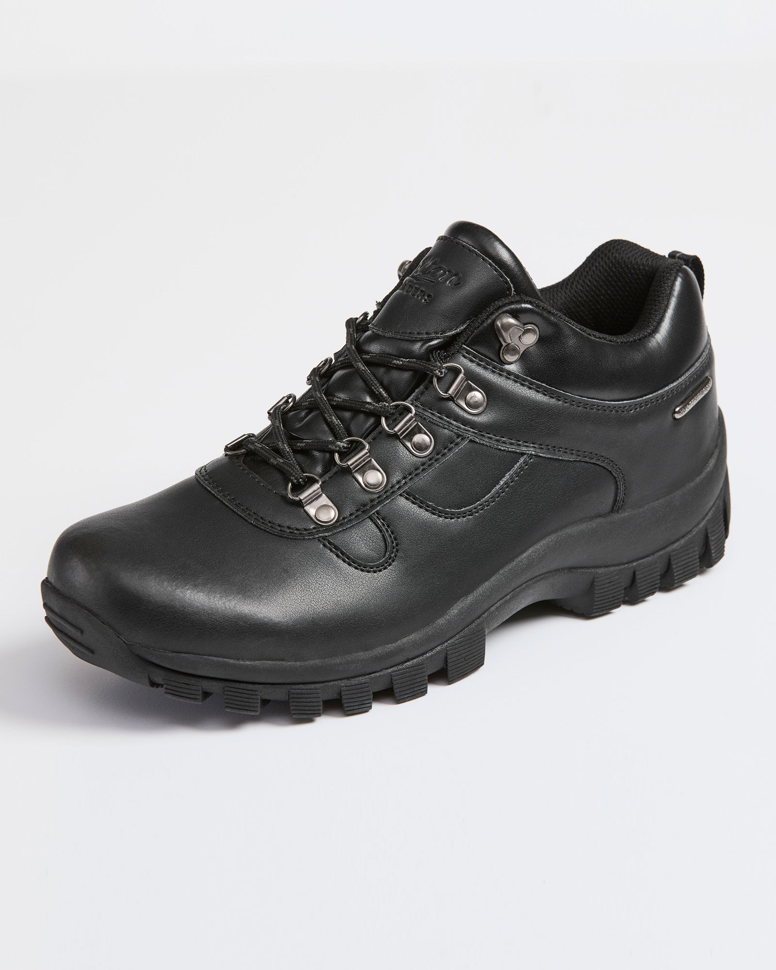Black leather waterproof shoes sale