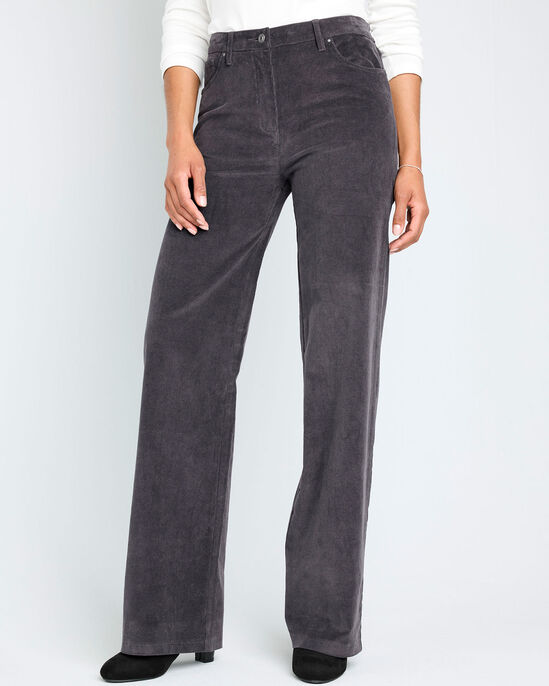 Wide-Leg Stretch Cord Trousers