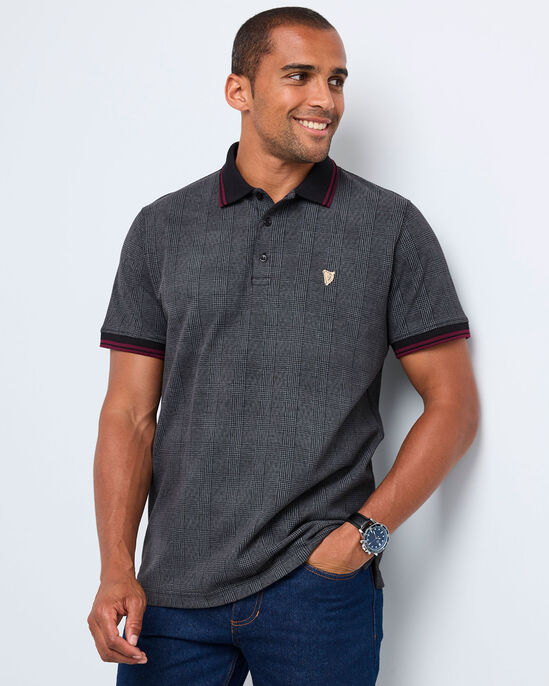 Guinness™ Short Sleeve Check Print Polo Shirt