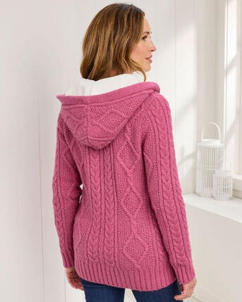 Cable Hooded Zip Cardigan