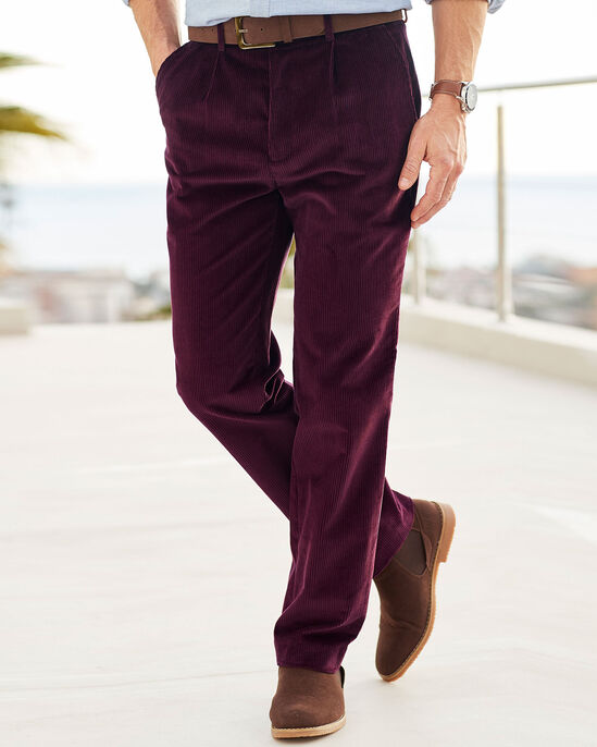 Pleat Front Cord Trousers