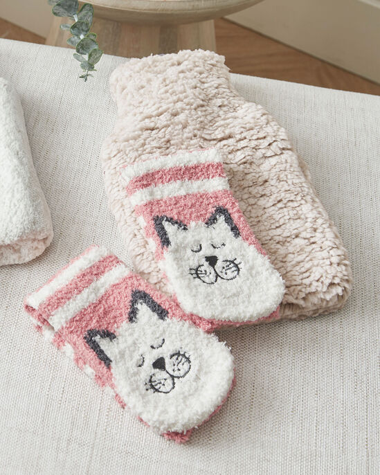 Mini Hot Water Bottle and Fluffy Sock Set