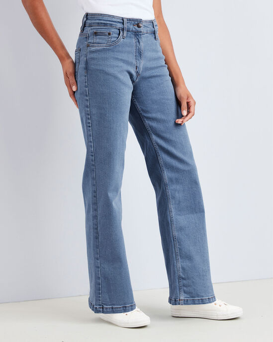 Wide-Leg Stretch Jeans