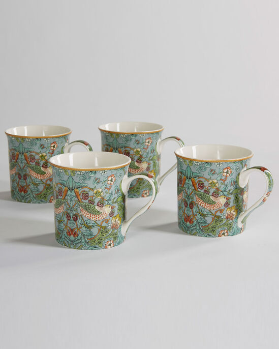 William Morris Strawberry Thief Set of 4 Mugs