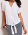 Broderie Sleeve Tie-Front Top